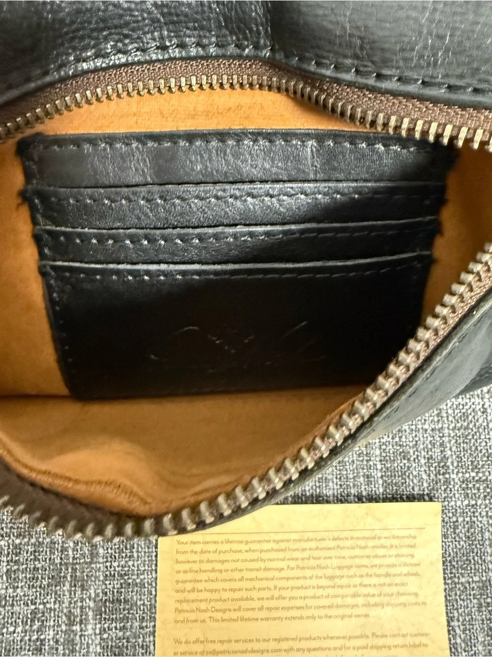 Patricia Nash Turati Black Leather Purse No Crossbody Strap Excellent Condition